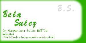 bela sulcz business card